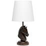 Simple Designs 17 1/4"H Bronze Chess Horse Accent Table Lamp