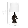 Simple Designs 17 1/4"H Bronze Chess Horse Accent Table Lamp
