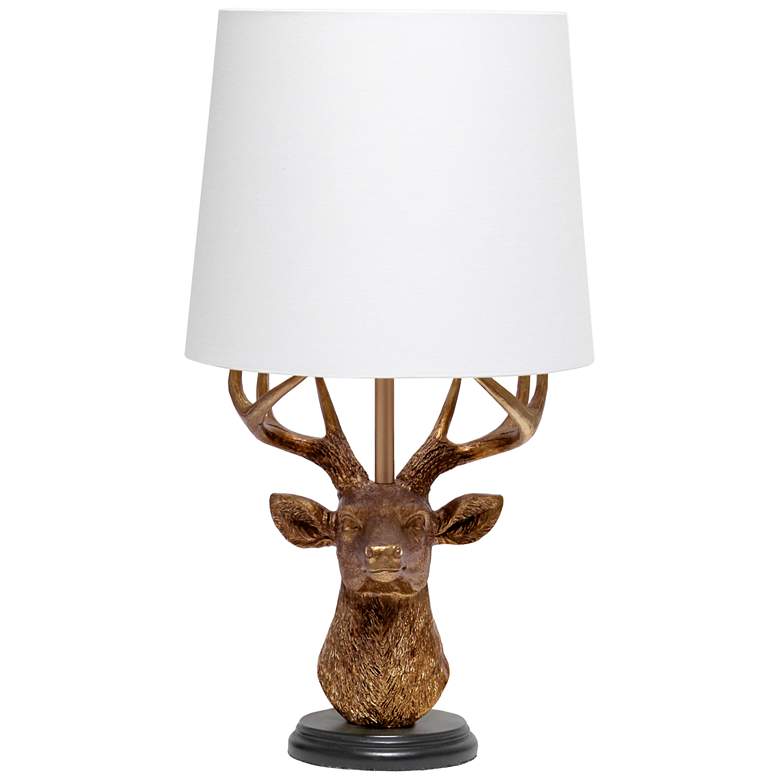 Image 2 Simple Designs 17 1/4"H Copper Deer Antler Accent Table Lamp