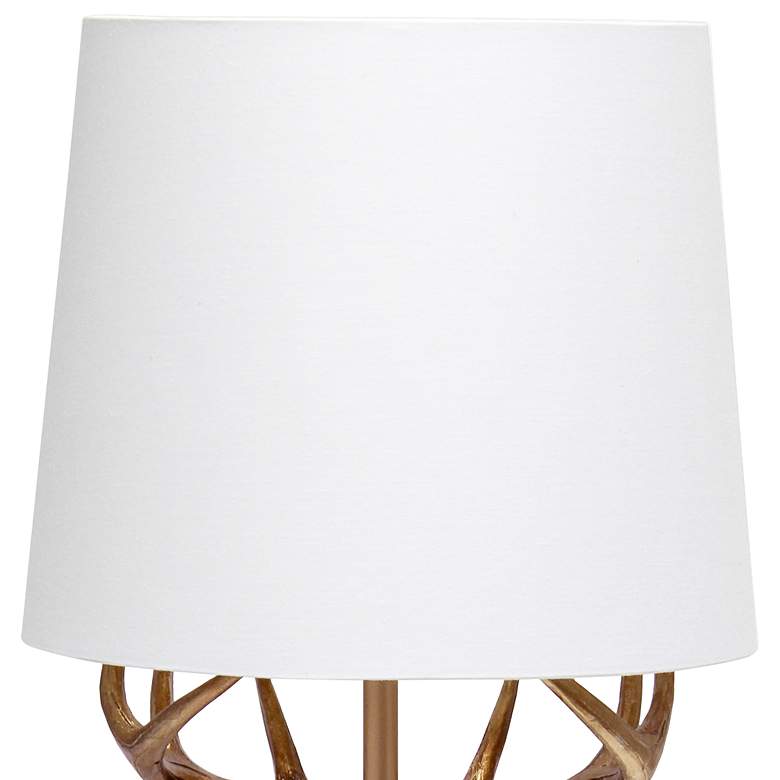 Image 3 Simple Designs 17 1/4"H Copper Deer Antler Accent Table Lamp more views