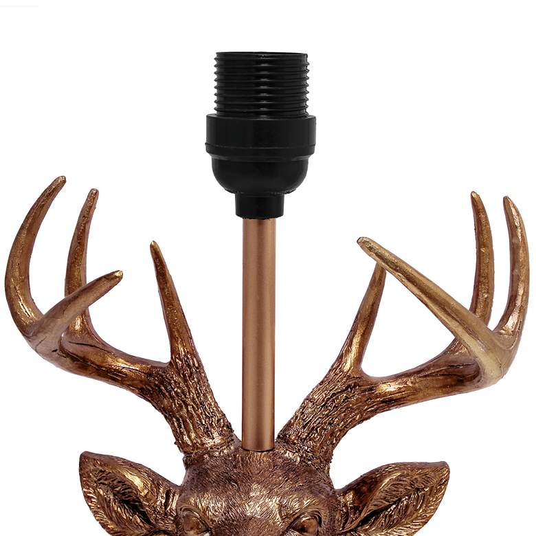 Image 7 Simple Designs 17 1/4"H Copper Deer Antler Accent Table Lamp more views