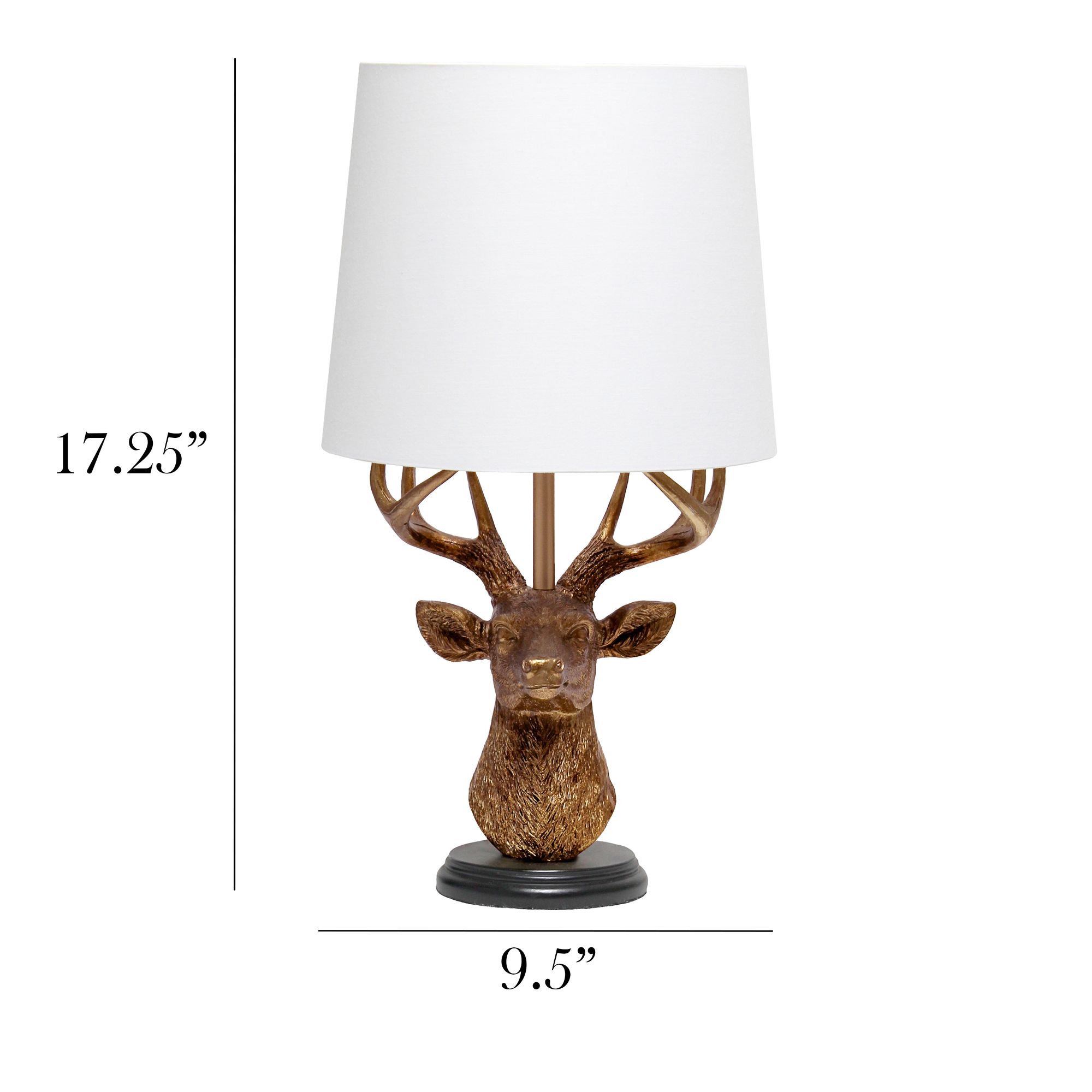 Simple Designs 17 1/4"H Copper Deer Antler Accent Table Lamp