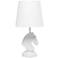 Simple Designs 17 1/4"H White Chess Horse Accent Table Lamp