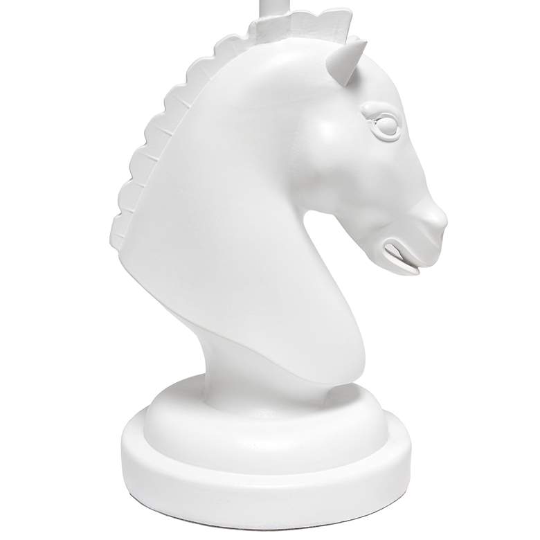Image 5 Simple Designs 17 1/4"H White Chess Horse Accent Table Lamp more views
