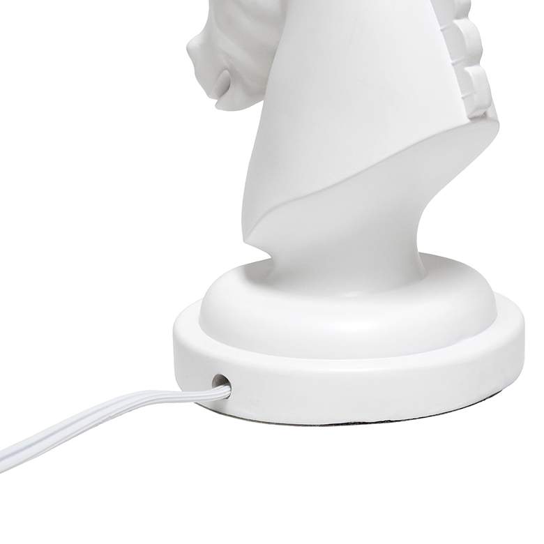 Image 6 Simple Designs 17 1/4"H White Chess Horse Accent Table Lamp more views