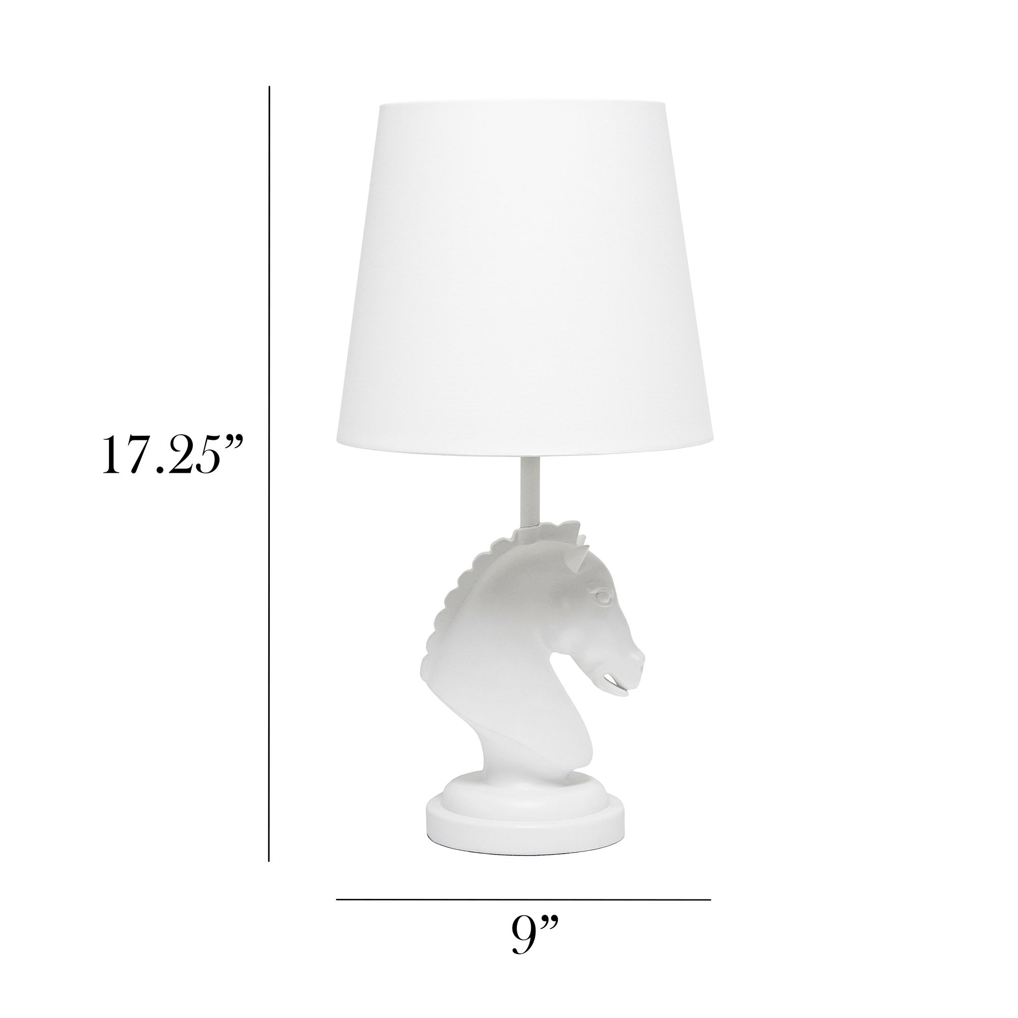 Simple Designs 17 1/4"H White Chess Horse Accent Table Lamp