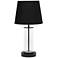 Simple Designs 17" Black and Clear Glass Accent Table Lamp