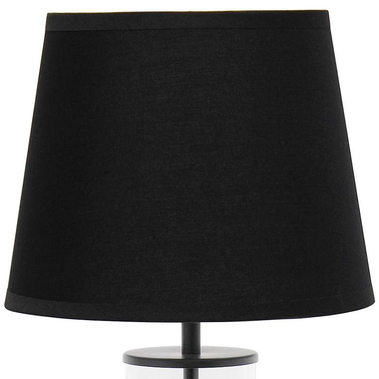 Image 3 Simple Designs 17" Black and Clear Glass Accent Table Lamp more views