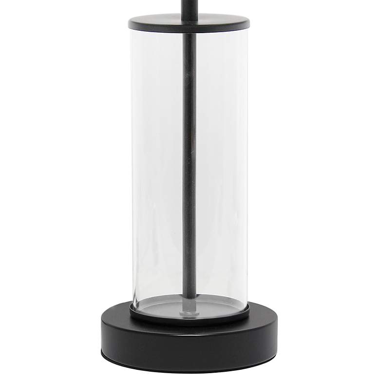 Image 4 Simple Designs 17" Black and Clear Glass Accent Table Lamp more views