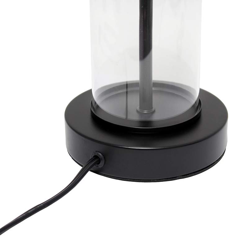 Image 5 Simple Designs 17" Black and Clear Glass Accent Table Lamp more views