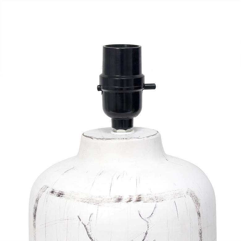 Image 5 Simple Designs 17" High White-Washed Deer Accent Table Lamp more views