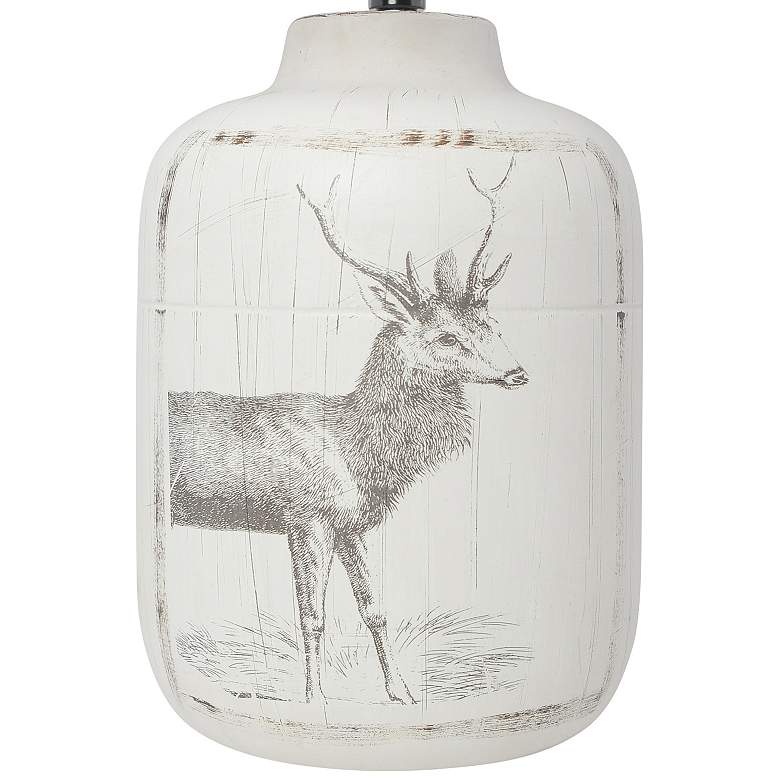 Image 7 Simple Designs 17" High White-Washed Deer Accent Table Lamp more views