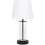 Simple Designs 17"H Black Metal and Glass Encased Accent Table Lamp