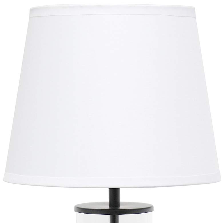 Image 3 Simple Designs 17 inchH Black Metal and Glass Encased Accent Table Lamp more views