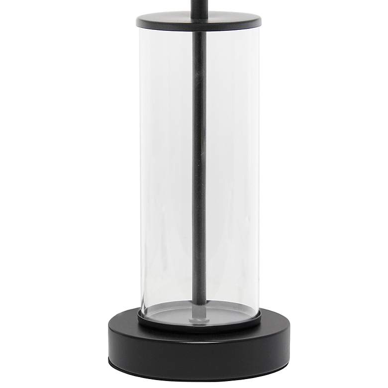 Image 4 Simple Designs 17 inchH Black Metal and Glass Encased Accent Table Lamp more views
