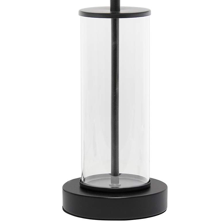 Image 4 Simple Designs 17"H Black Metal and Glass Encased Accent Table Lamp more views