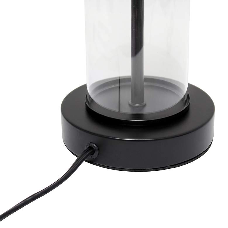 Image 5 Simple Designs 17"H Black Metal and Glass Encased Accent Table Lamp more views