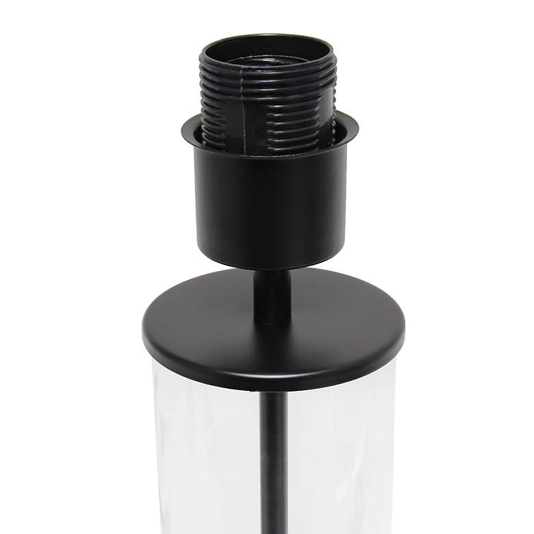 Image 6 Simple Designs 17"H Black Metal and Glass Encased Accent Table Lamp more views