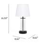 Simple Designs 17"H Black Metal and Glass Encased Accent Table Lamp