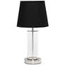 Simple Designs 17"H Brushed Nickel Accent Table Lamp with Black Shade