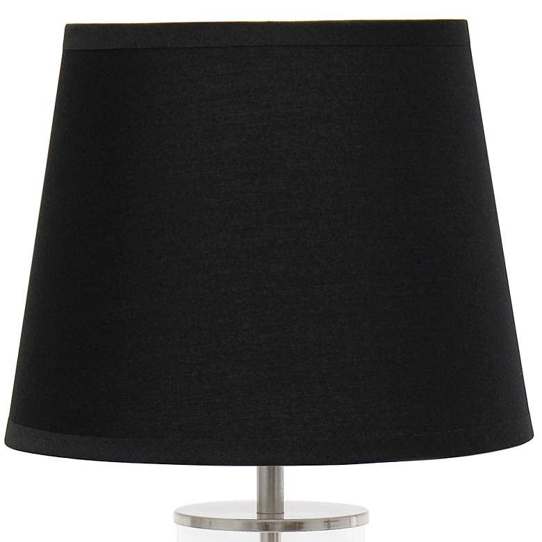 Image 3 Simple Designs 17 inchH Brushed Nickel Accent Table Lamp with Black Shade more views