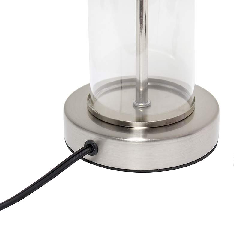 Image 5 Simple Designs 17 inchH Brushed Nickel Accent Table Lamp with Black Shade more views