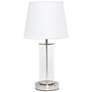 Simple Designs 17"H Brushed Nickel Metal Encased Accent Table Lamp