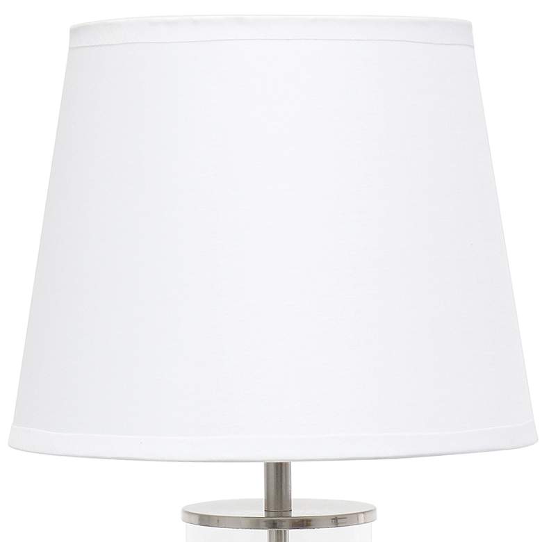 Image 3 Simple Designs 17 inchH Brushed Nickel Metal Encased Accent Table Lamp more views