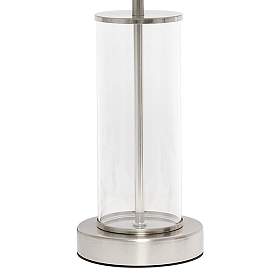 Image4 of Simple Designs 17"H Brushed Nickel Metal Encased Accent Table Lamp more views