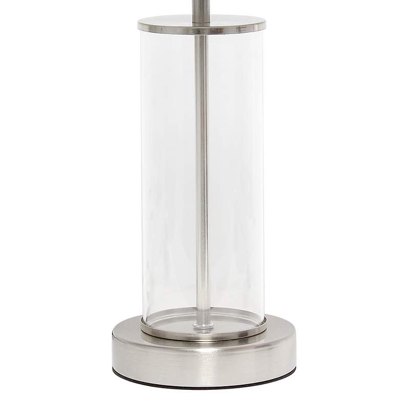 Image 4 Simple Designs 17 inchH Brushed Nickel Metal Encased Accent Table Lamp more views