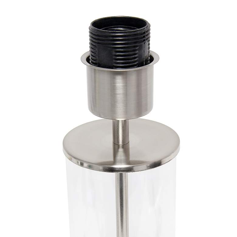 Image 7 Simple Designs 17"H Brushed Nickel Metal Encased Accent Table Lamp more views