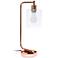 Simple Designs 18.8" Iron Desk Lamp w/ USB Port, Rose Gold, with LED B