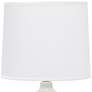 Simple Designs 18 1/2" Dark Faux Wood White Ceramic Accent Table Lamp