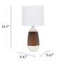 7_Simple Designs 18 1/2" Dark Faux Wood White Ceramic Accent Table Lamp more views
