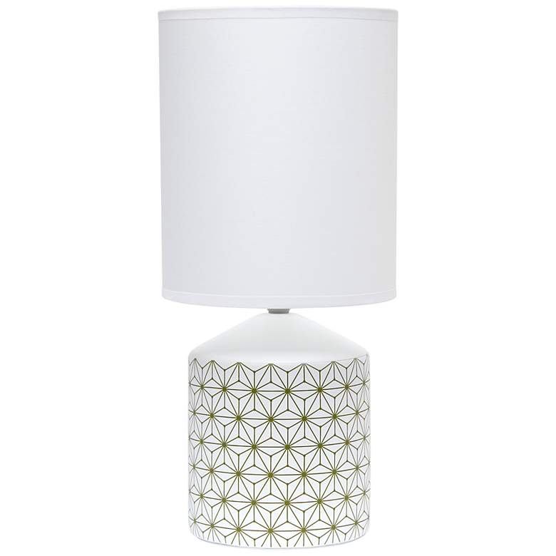 Image 2 Simple Designs 18 1/2 inch High White and Gold Accent Table Lamp
