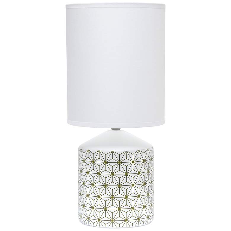 Image 2 Simple Designs 18 1/2" High White and Gold Accent Table Lamp