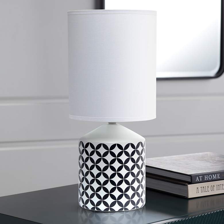 Image 1 Simple Designs 18 1/2"H Black and White Accent Table Lamp