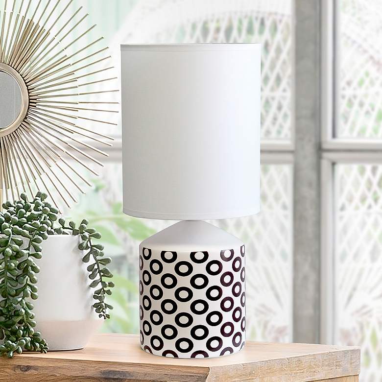 Image 1 Simple Designs 18 1/2"H White and Black Accent Table Lamp
