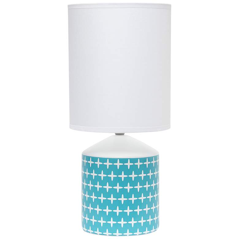 Image 2 Simple Designs 18 1/2 inchH White and Blue Accent Table Lamp