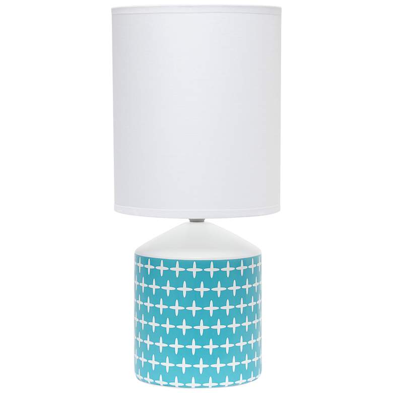 Image 2 Simple Designs 18 1/2"H White and Blue Accent Table Lamp