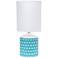Simple Designs 18 1/2"H White and Blue Accent Table Lamp