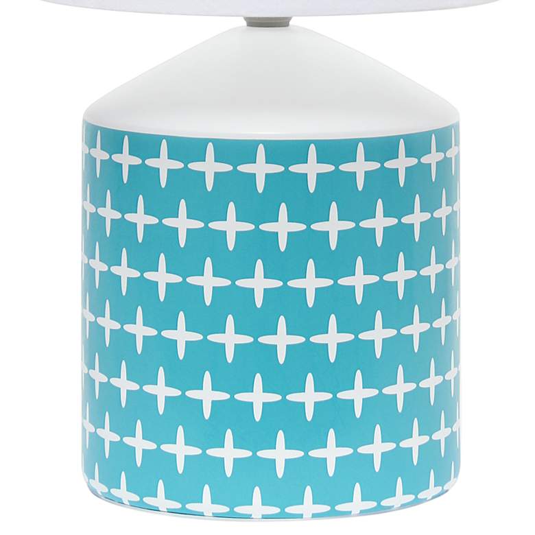 Image 4 Simple Designs 18 1/2 inchH White and Blue Accent Table Lamp more views