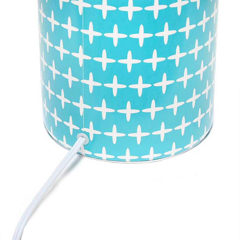 Image 5 Simple Designs 18 1/2 inchH White and Blue Accent Table Lamp more views