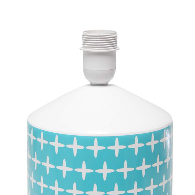 Image 6 Simple Designs 18 1/2"H White and Blue Accent Table Lamp more views