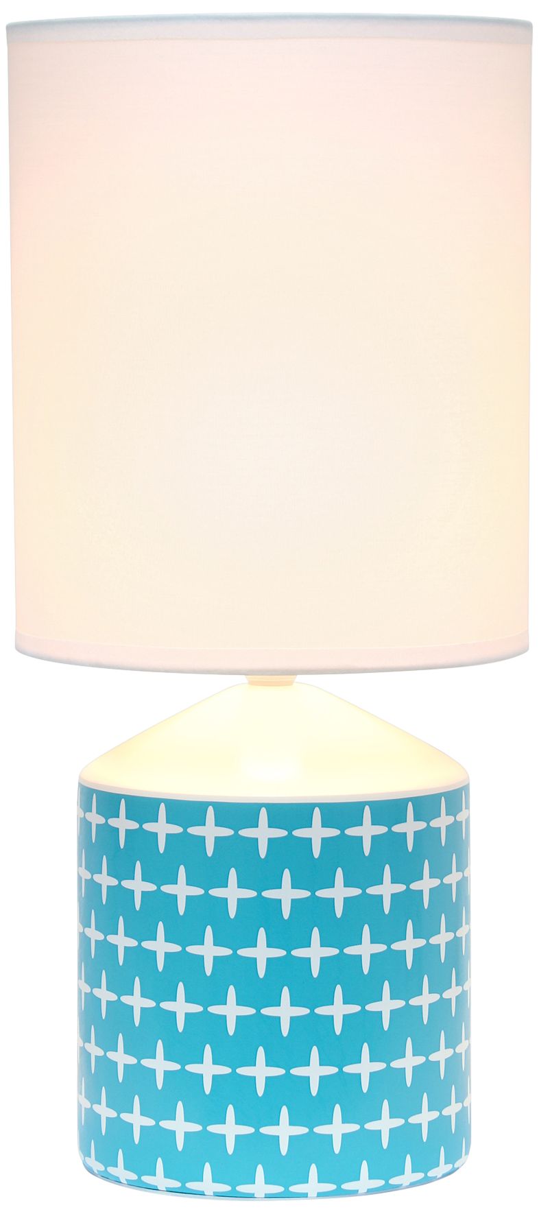 Simple Designs 18 1/2"H White and Blue Accent Table Lamp