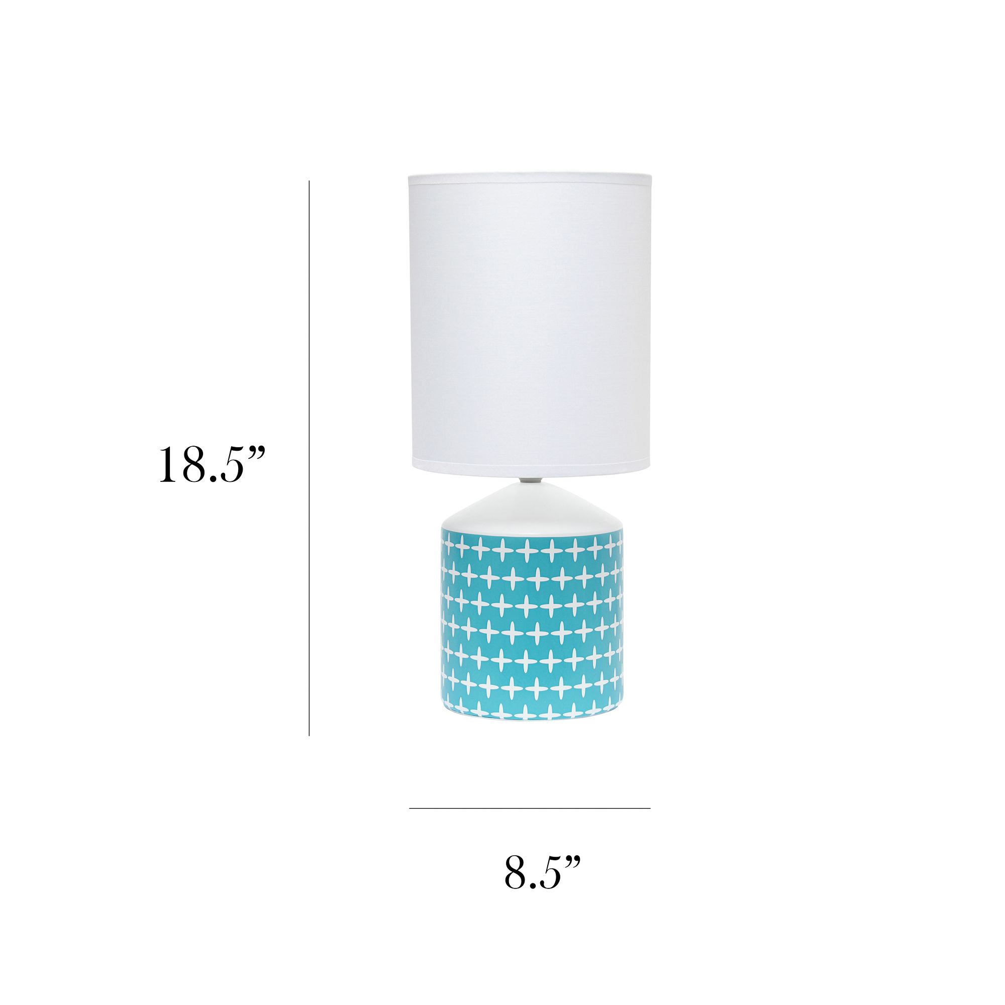 Simple Designs 18 1/2"H White and Blue Accent Table Lamp