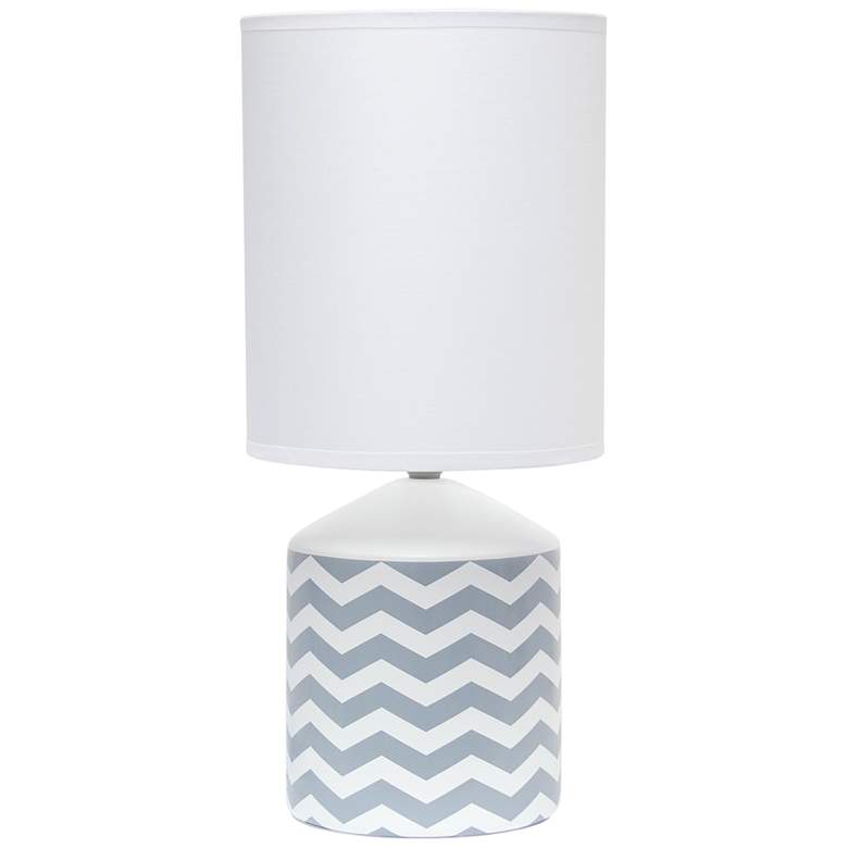Image 2 Simple Designs 18 1/2 inchH White and Gray Accent Table Lamp