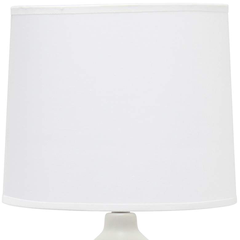 Image 3 Simple Designs 18 1/2 inchH White Ceramic and Dark Wood Accent Table Lamp more views