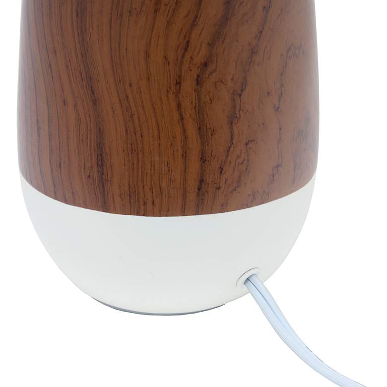 Image 5 Simple Designs 18 1/2 inchH White Ceramic and Dark Wood Accent Table Lamp more views