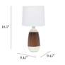 Simple Designs 18 1/2"H White Ceramic and Dark Wood Accent Table Lamp